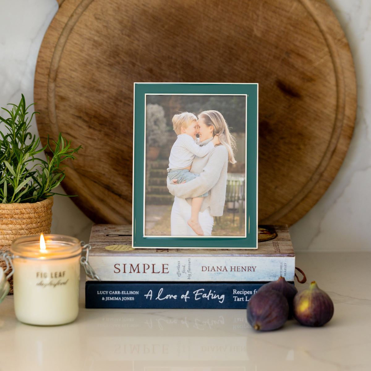 Fern Green Enamel & Silver Frame