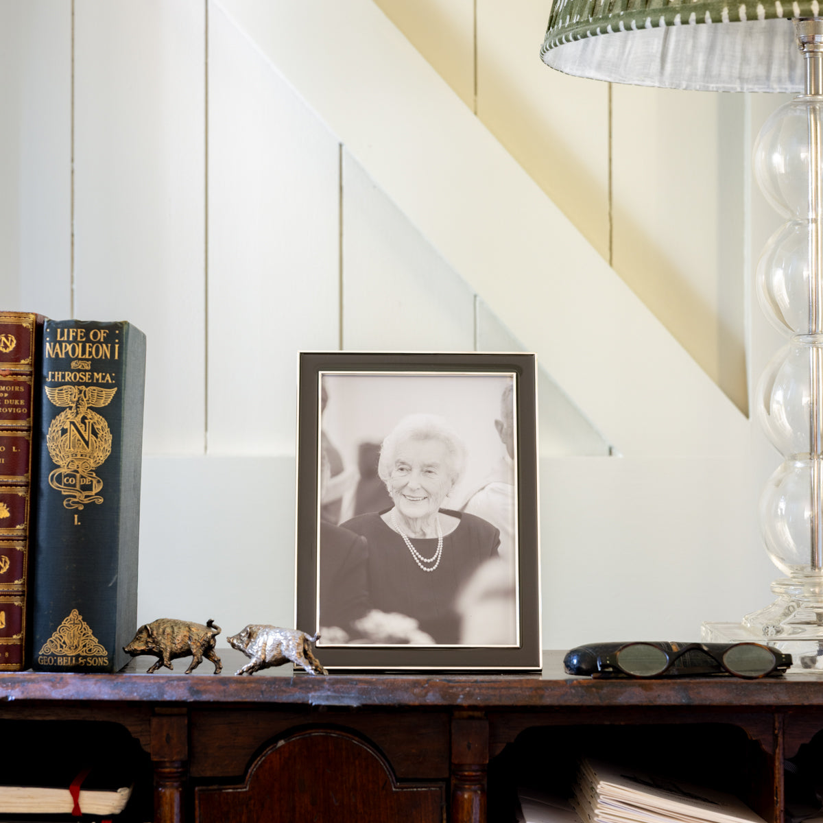 Taupe Thin Contemporary Enamel Photo Frame