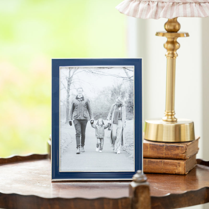 Navy Blue Thin Contemporary Enamel Photo Frame
