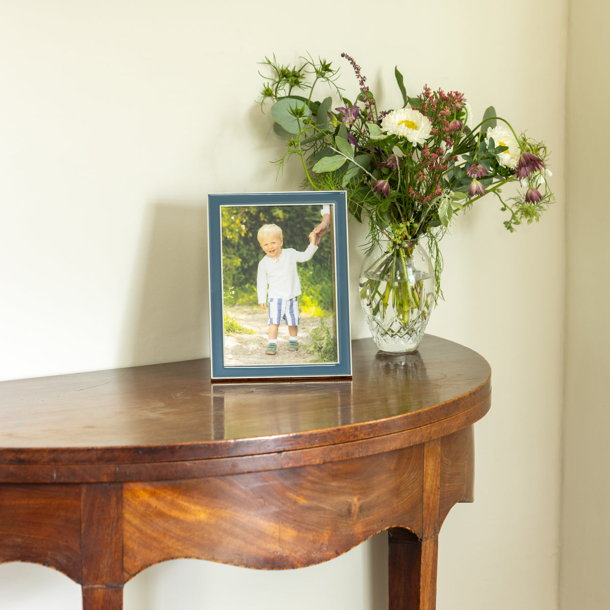 Denim Blue Thin Contemporary Enamel Photo Frame