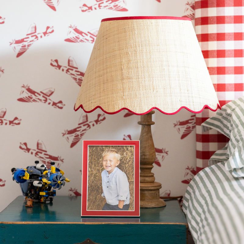 Red Enamel & Silver Frame