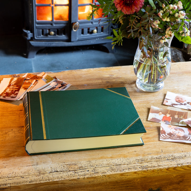 Traditional Medium Landscape Photo Album Green