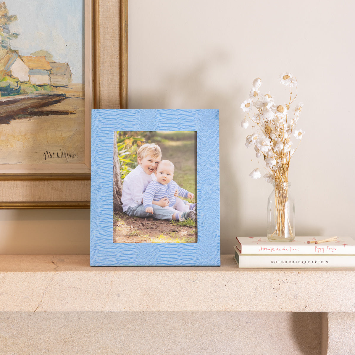 Hungerford Wide Photo Frame Pale Blue 10x8
