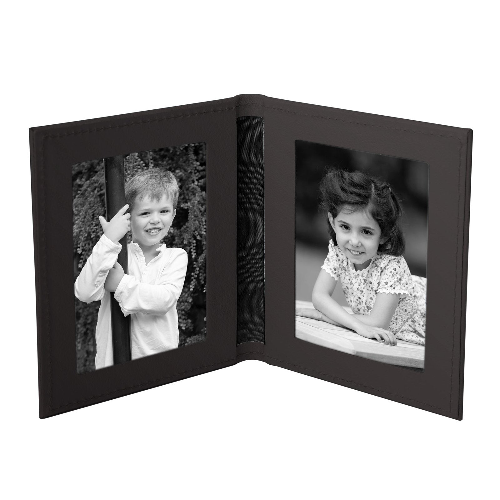Tuscan Leather Double Travel Photo Frame