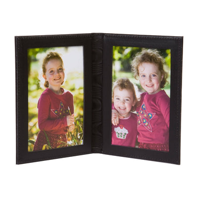 Tuscan Leather Travel Double Photo Frame