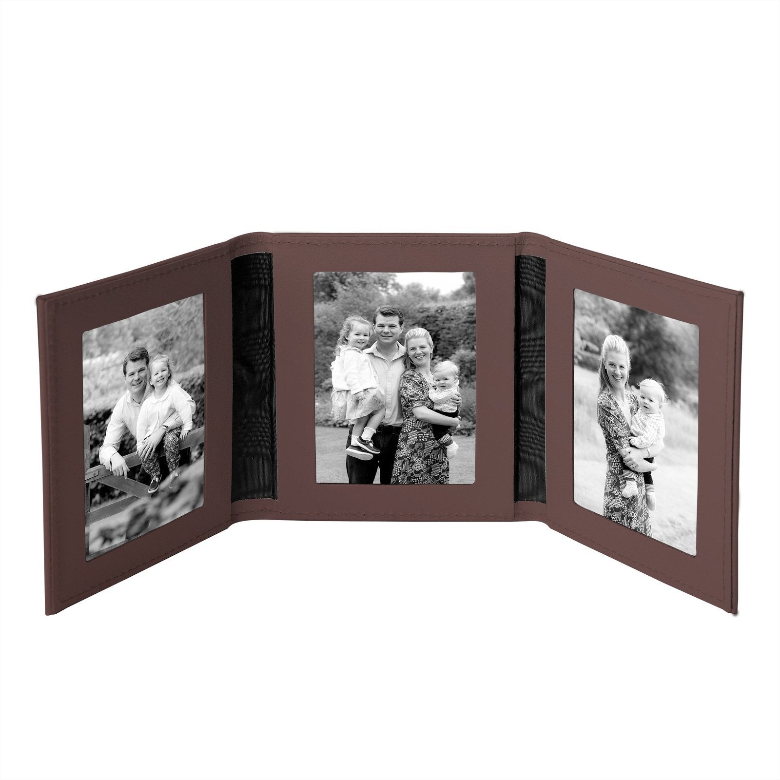 Tuscan Leather Triple Travel Photo Frame