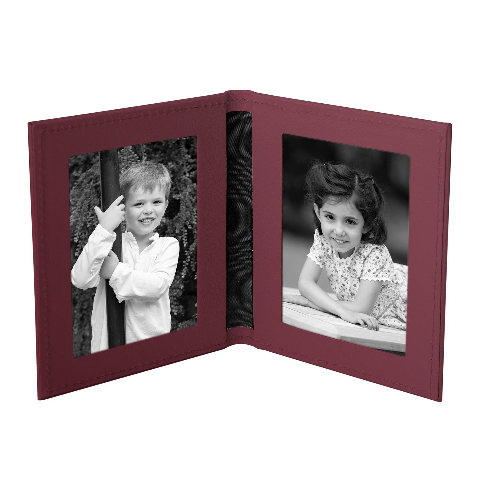 Tuscan Leather Double Travel Photo Frame