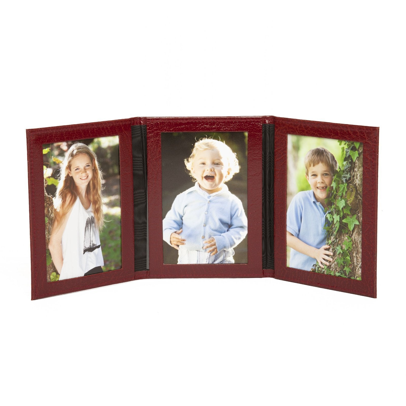 Moroccan Leather Triple Travel Photo Frame