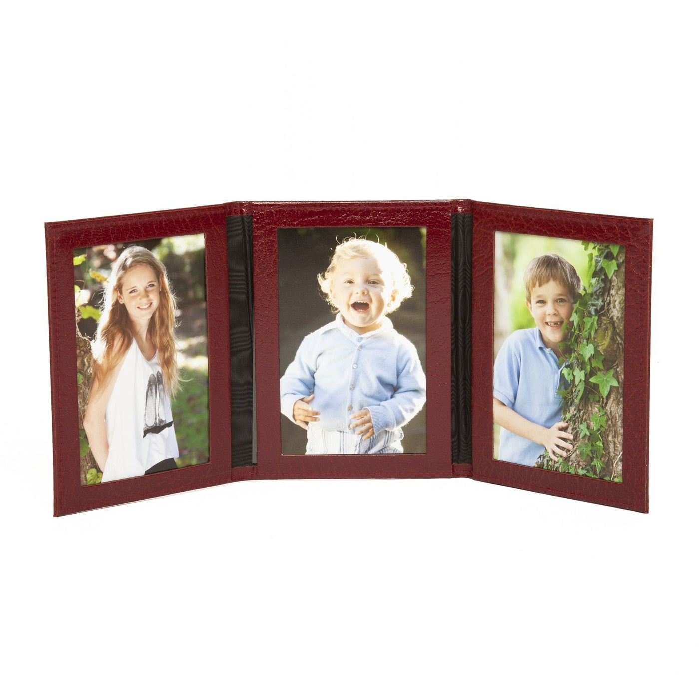 Moroccan Leather Travel Triple Photo Frame