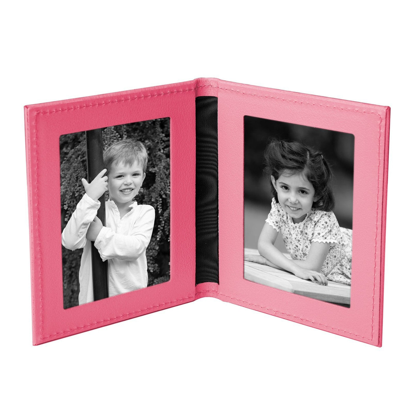 Tuscan Leather Travel Double Photo Frame