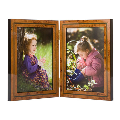 Double Hinged New Green Inlay Photo Frame