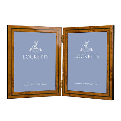 Double Hinged New Green Inlay Photo Frame