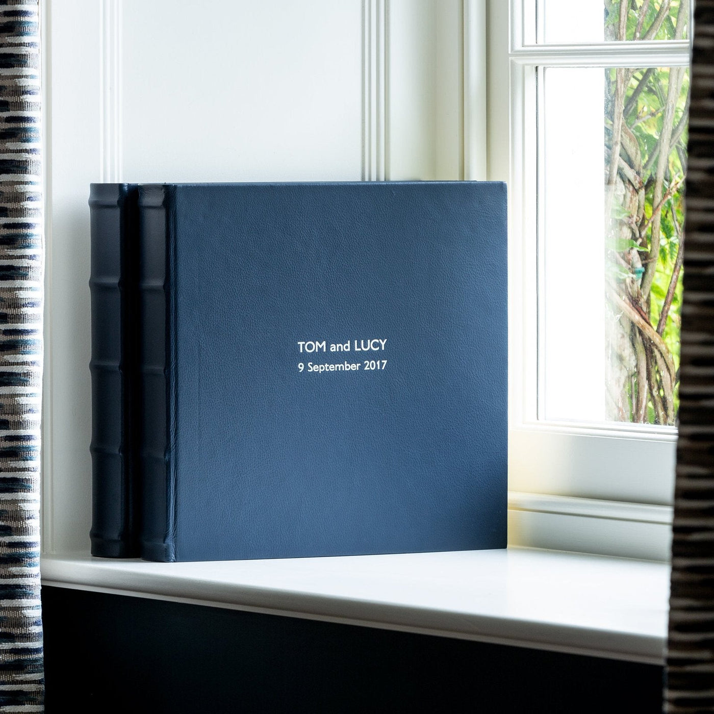 Blue Large Leather Square Photo Album