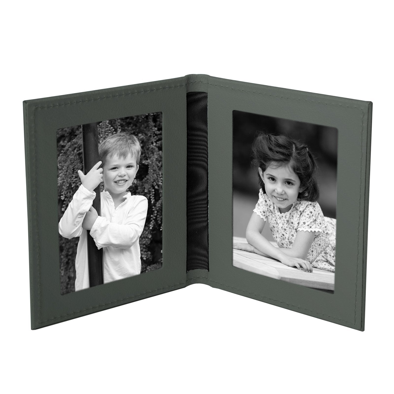 Tuscan Leather Double Travel Photo Frame