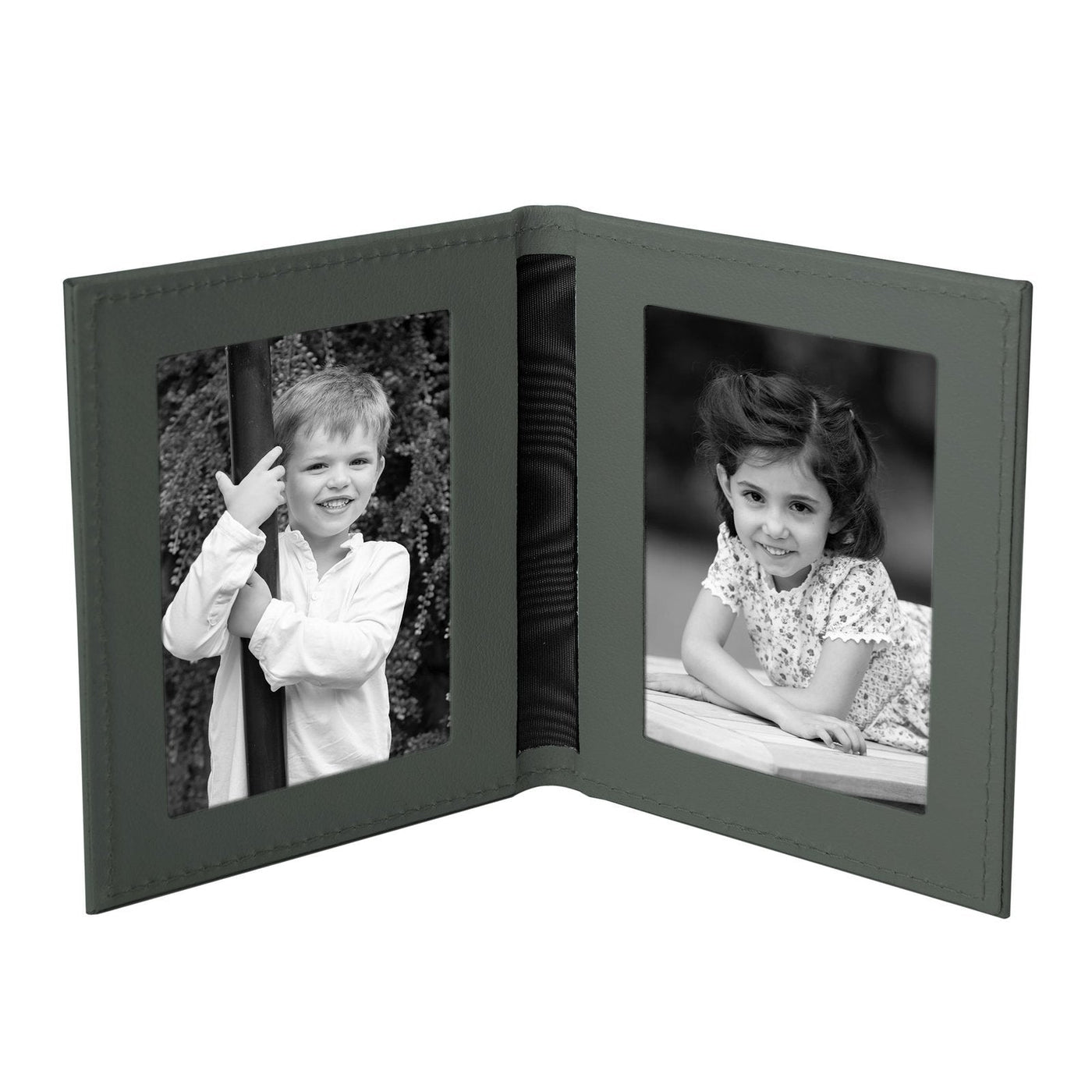 Tuscan Leather Travel Double Photo Frame