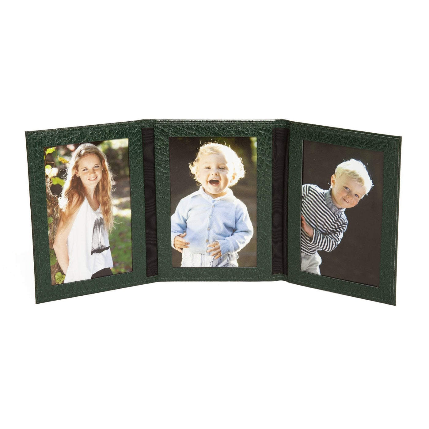 Moroccan Leather Travel Triple Photo Frame
