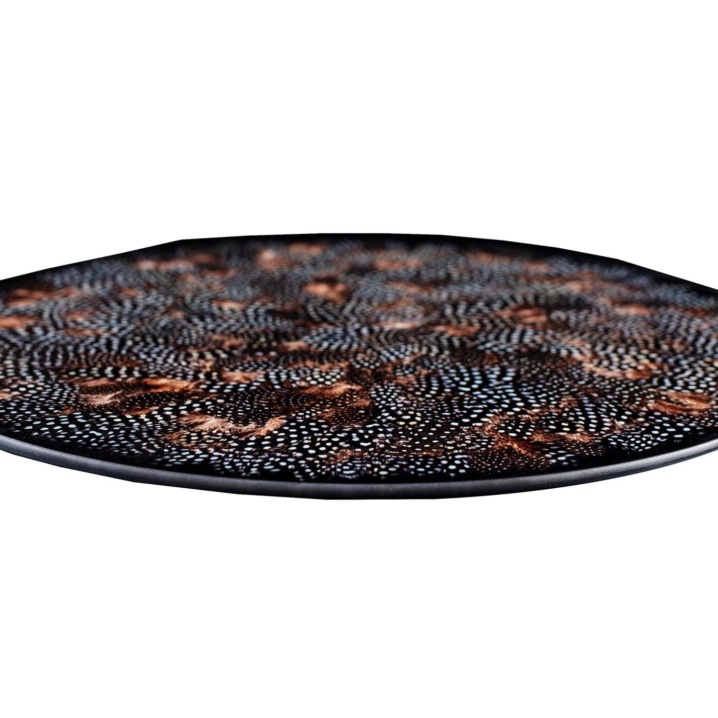 Guinea Fowl Feather Glass Platter