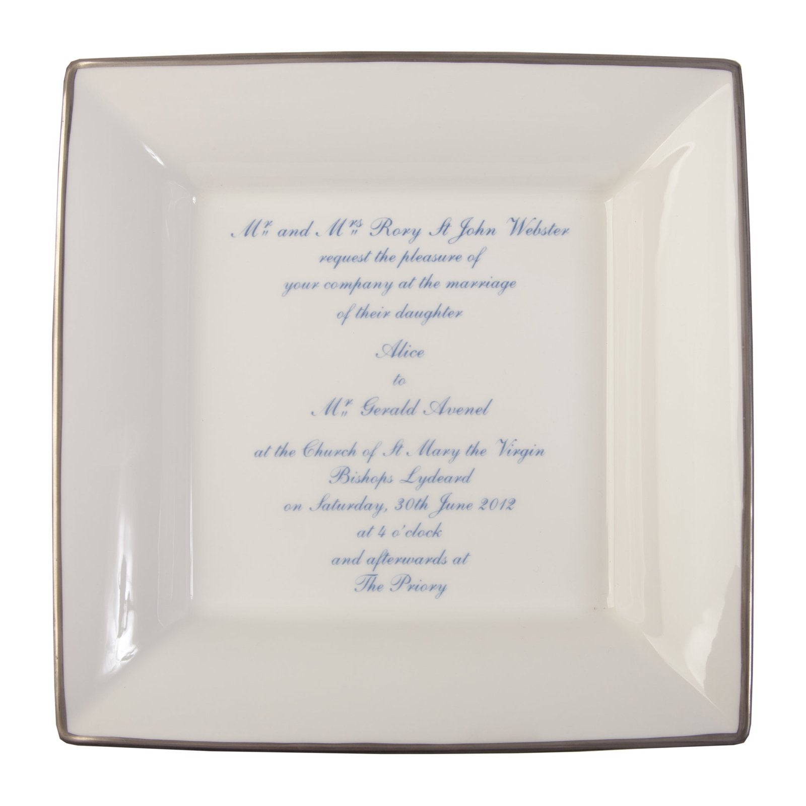 Large Square Personalised China Dish