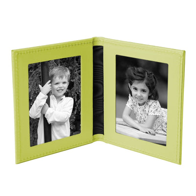 Tuscan Leather Travel Double Photo Frame