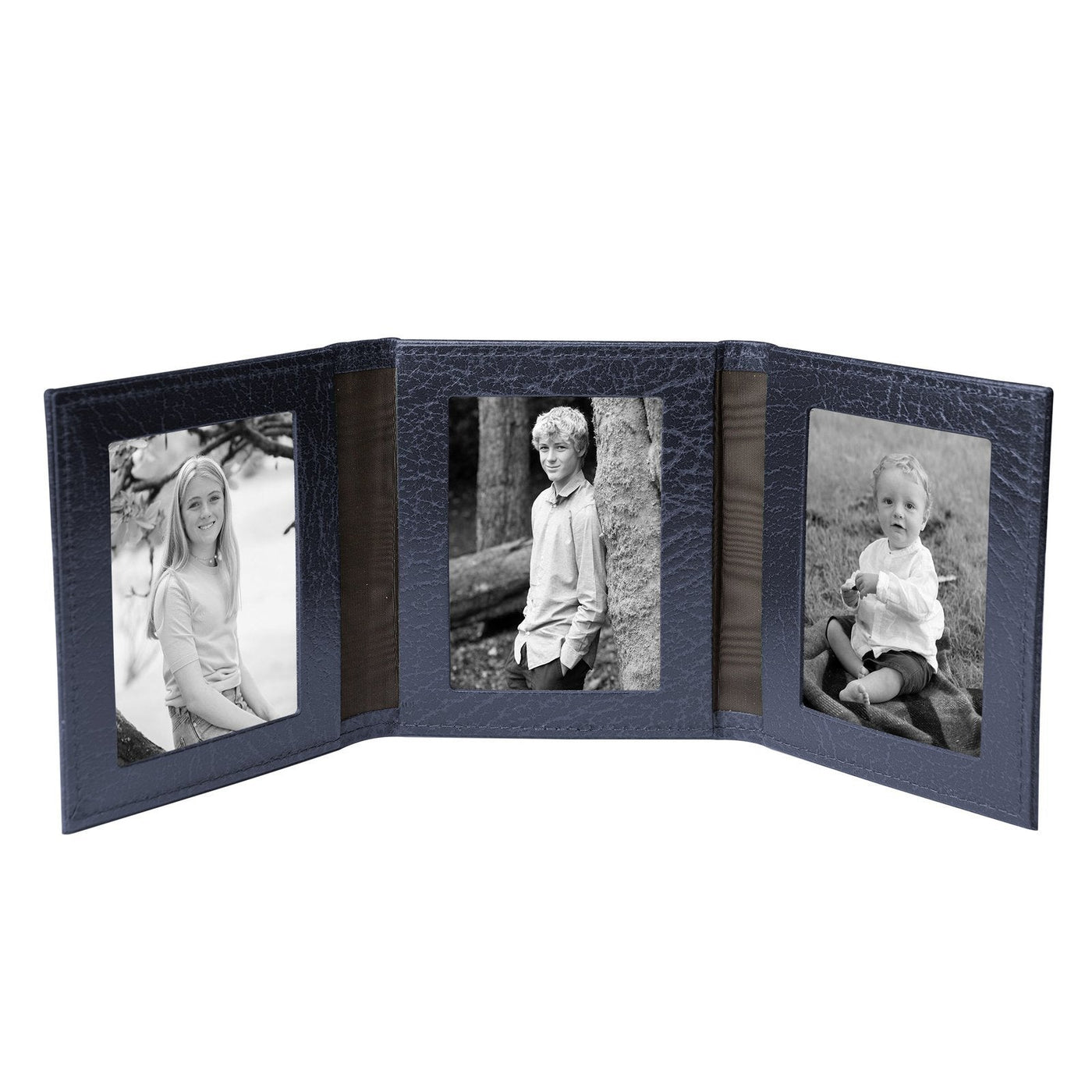 Moroccan Leather Travel Triple Photo Frame