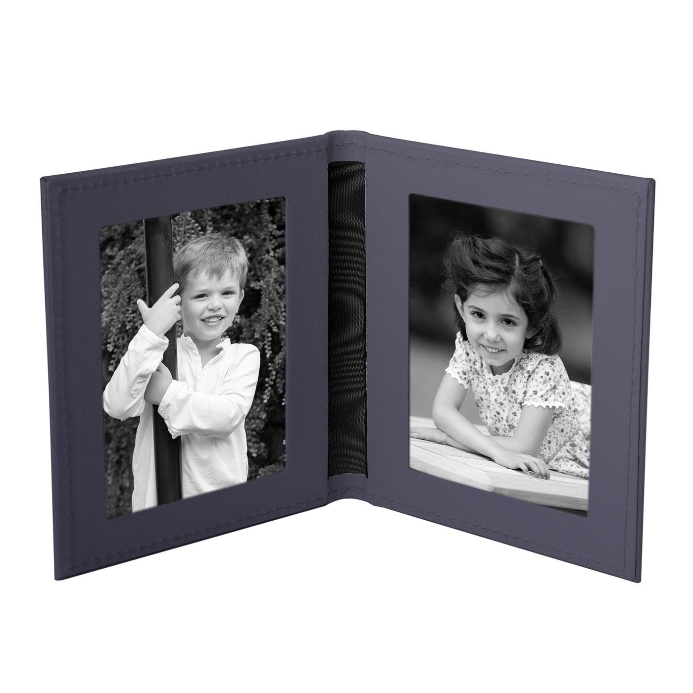 Tuscan Leather Travel Double Photo Frame