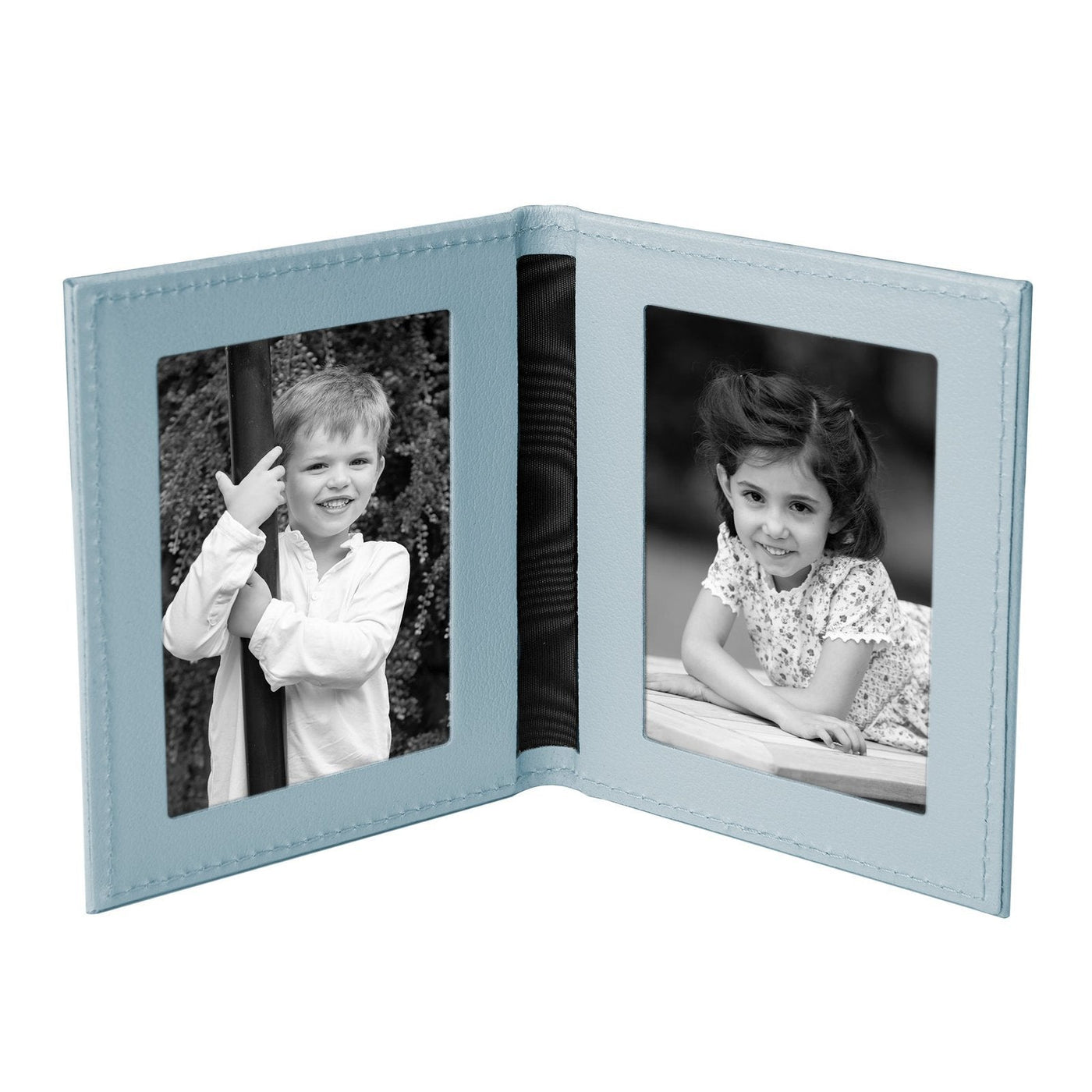 Tuscan Leather Travel Double Photo Frame