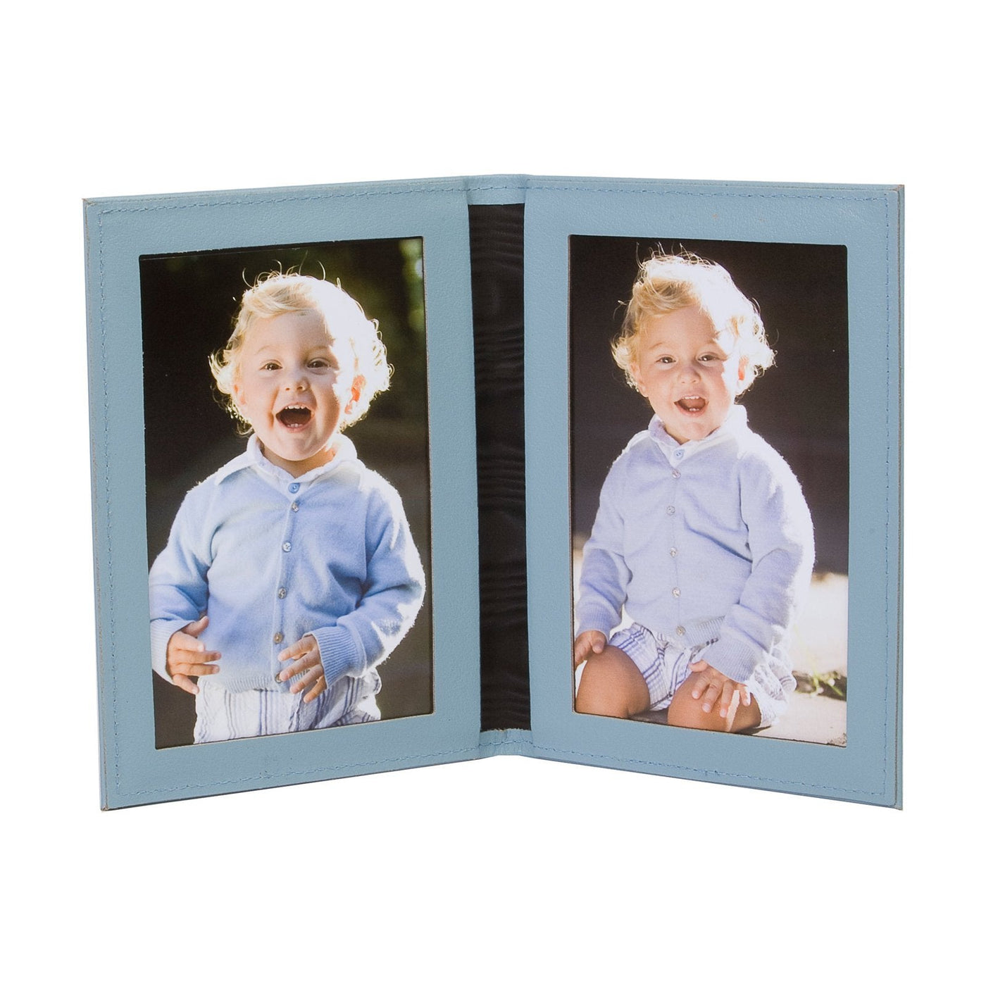 Tuscan Leather Travel Double Photo Frame