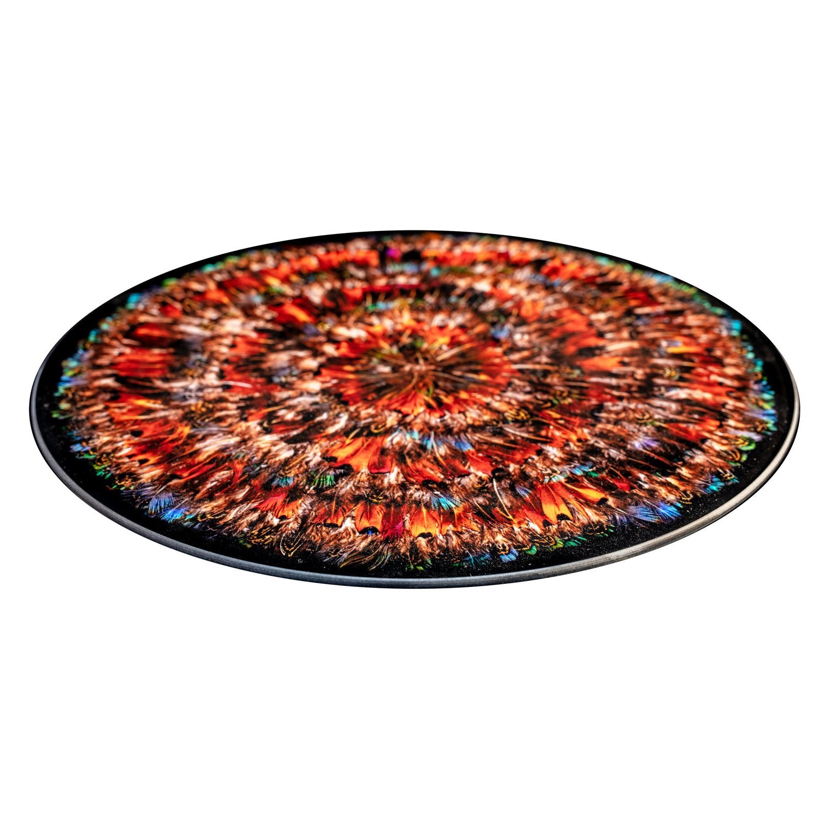 Pheasant Feather Glass Platter