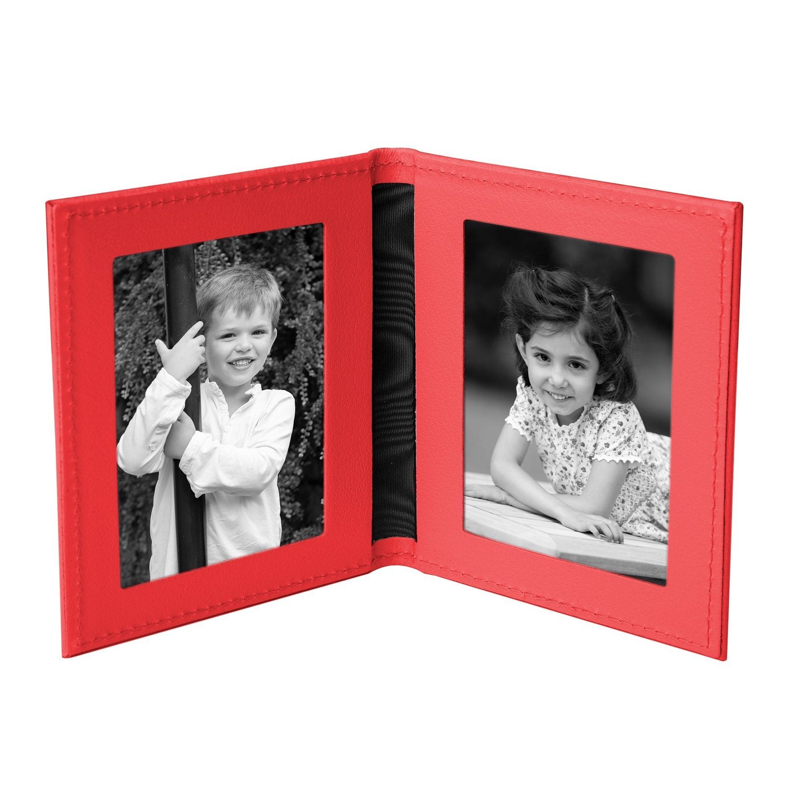 Tuscan Leather Double Travel Photo Frame