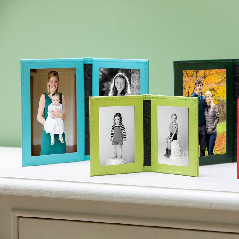 Tuscan Leather Double Travel Photo Frame