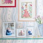 Powder Blue Enamel & Silver Curve Frame